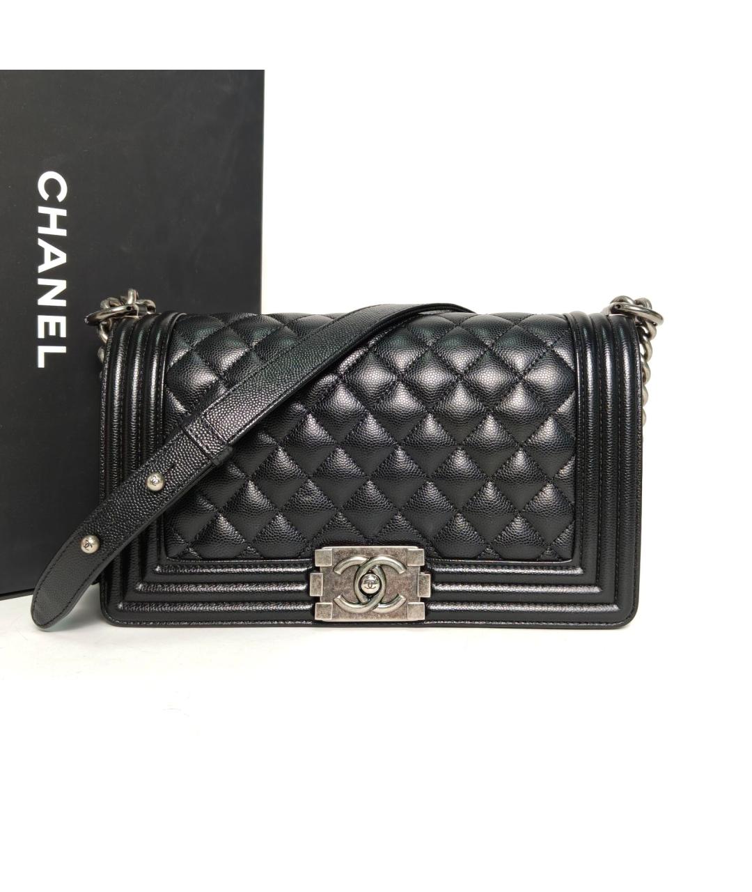 CHANEL Черная кожаная сумка через плечо, фото 9