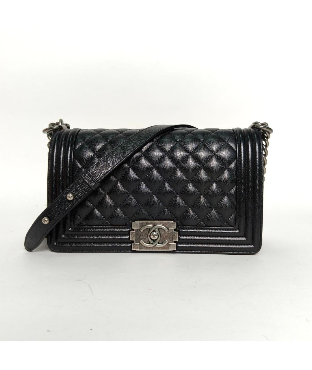 CHANEL Черная кожаная сумка через плечо, фото 2