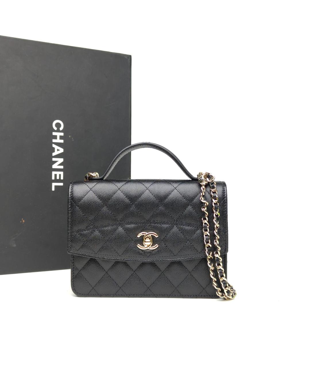 CHANEL Черная кожаная сумка через плечо, фото 9