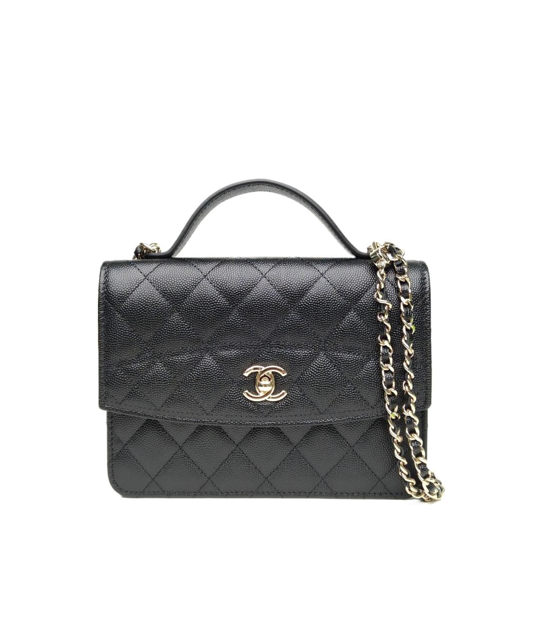 CHANEL Черная кожаная сумка через плечо, фото 1