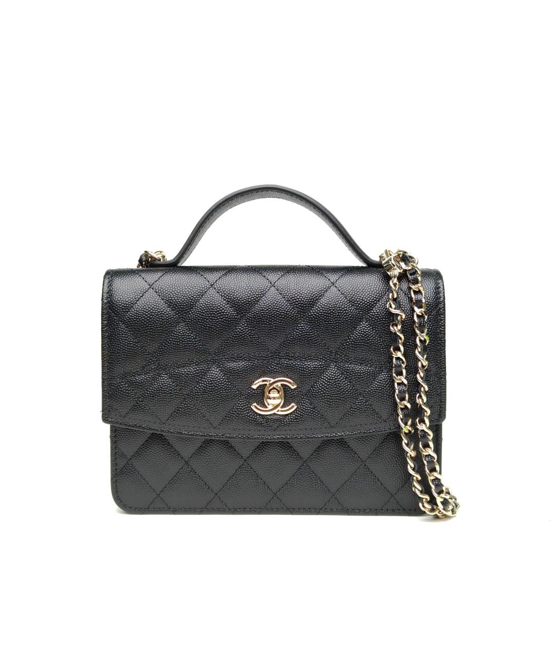 CHANEL Черная кожаная сумка через плечо, фото 2