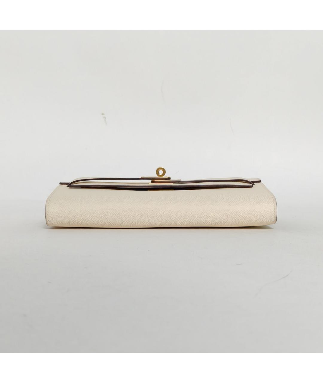 HERMES Бежевая кожаная сумка через плечо, фото 6