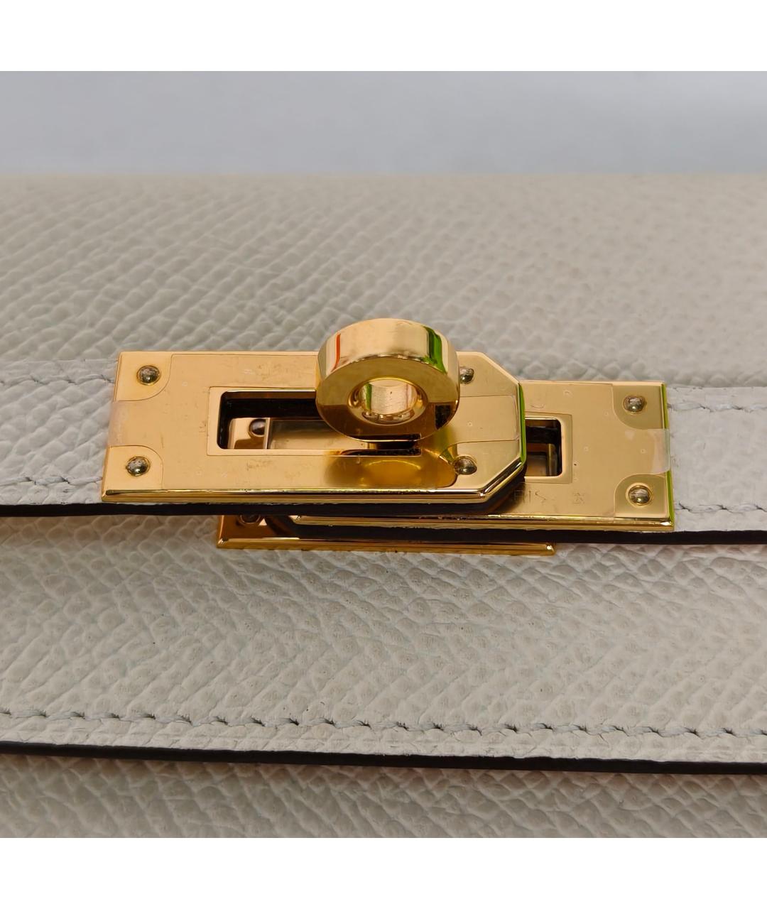 HERMES Бежевая кожаная сумка через плечо, фото 7