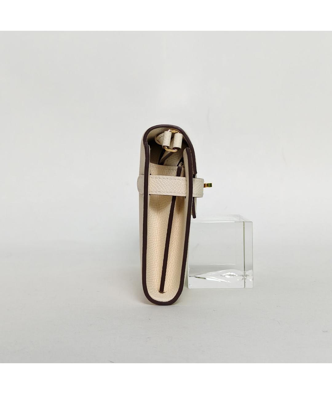 HERMES Бежевая кожаная сумка через плечо, фото 5