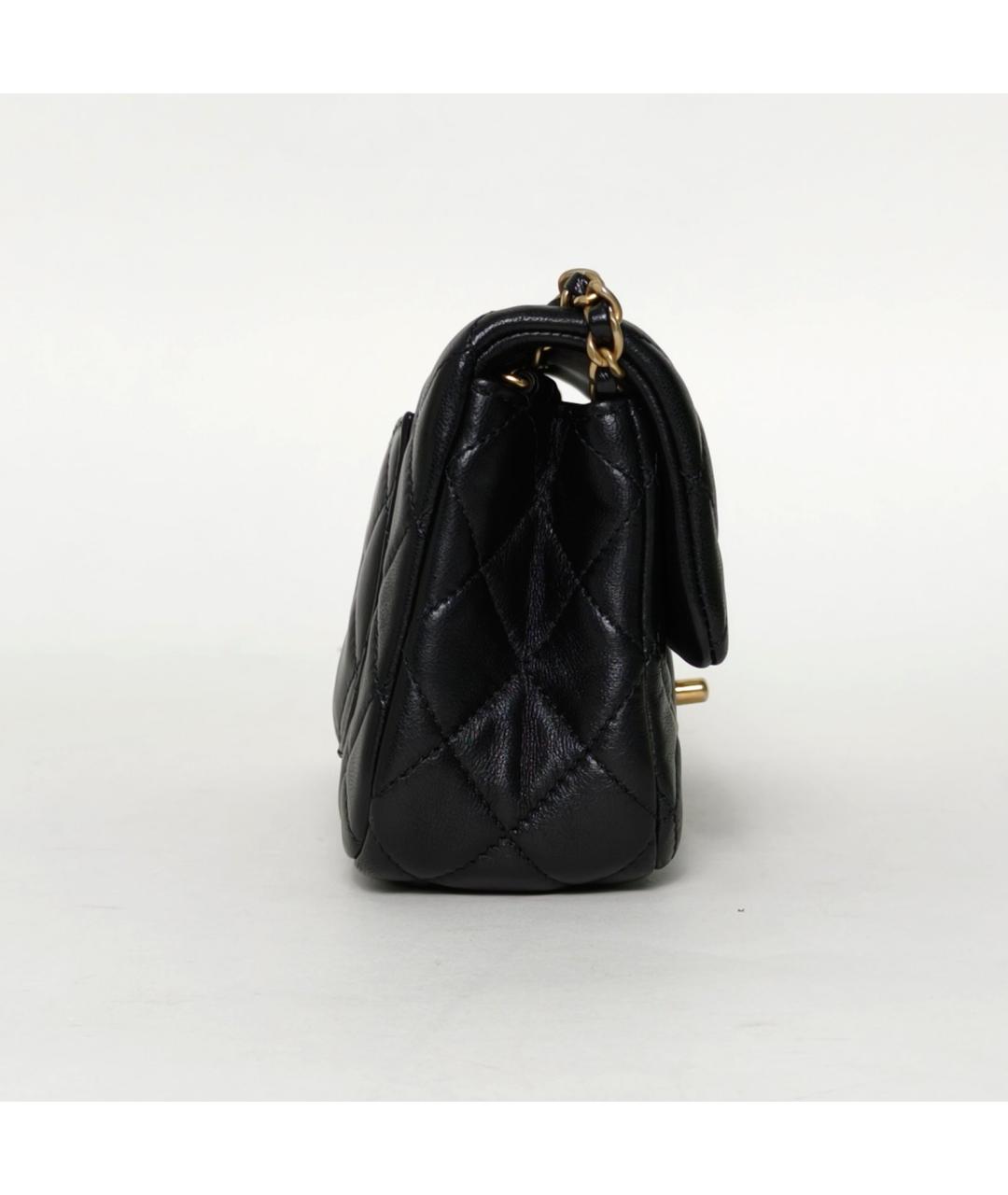 CHANEL Черная кожаная сумка через плечо, фото 3
