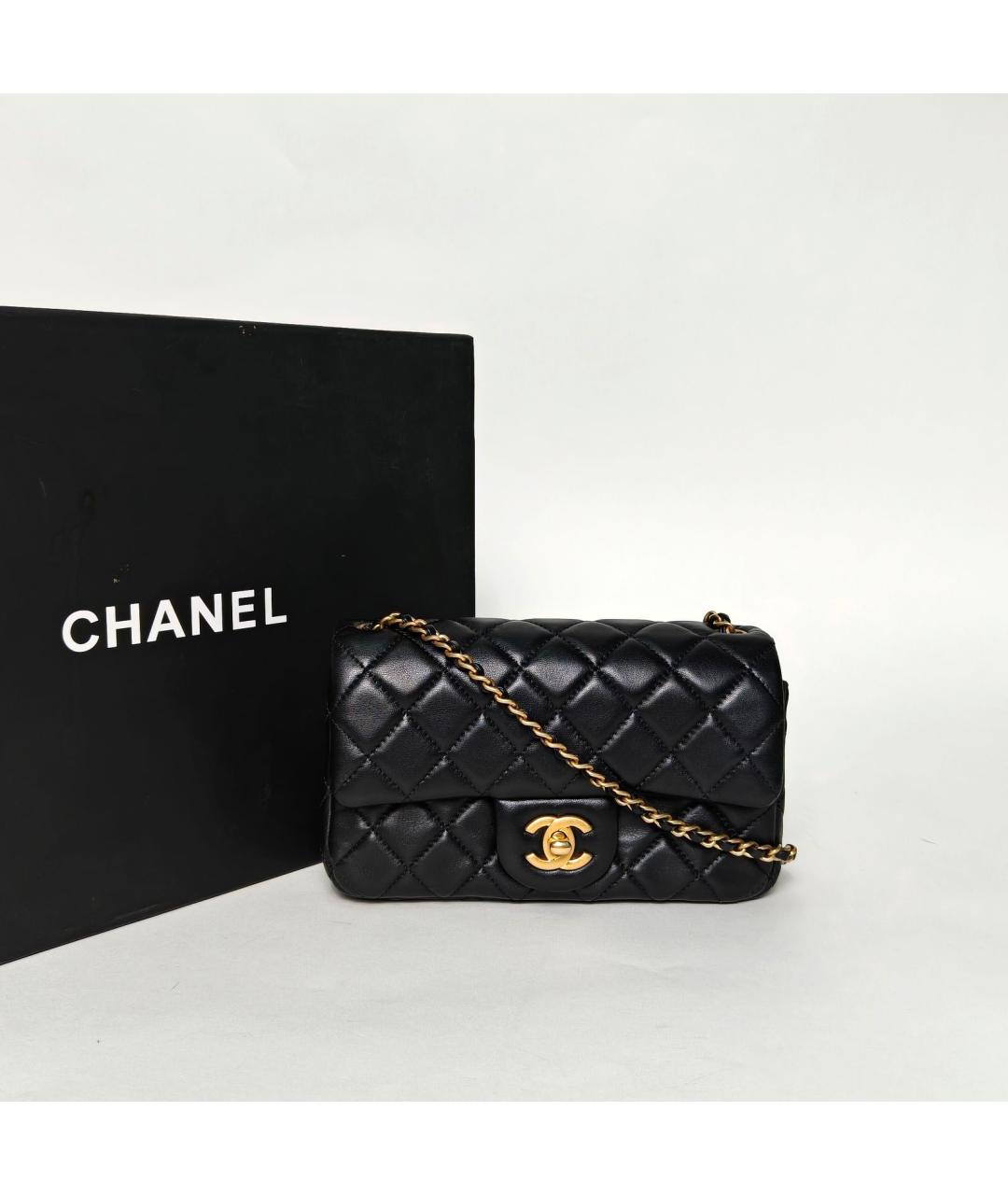 CHANEL Черная кожаная сумка через плечо, фото 9