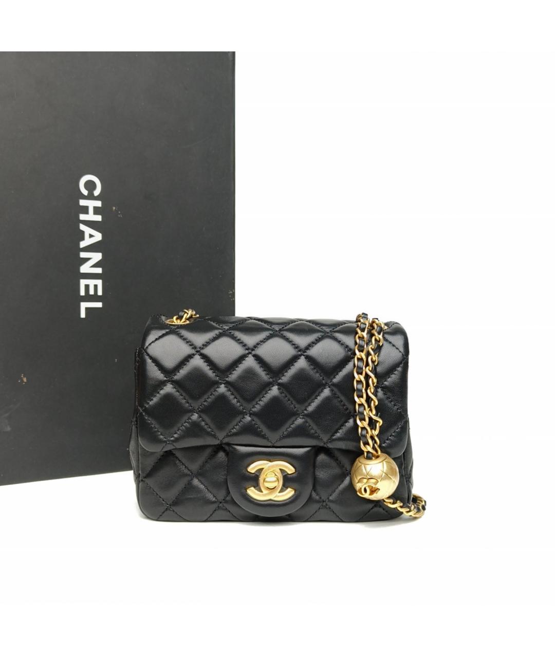 CHANEL Черная кожаная сумка через плечо, фото 5