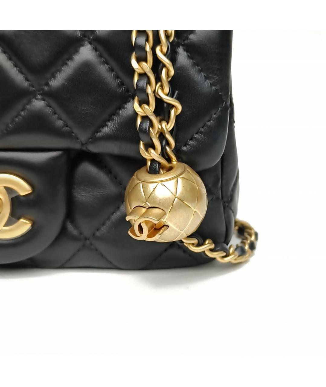 CHANEL Черная кожаная сумка через плечо, фото 3