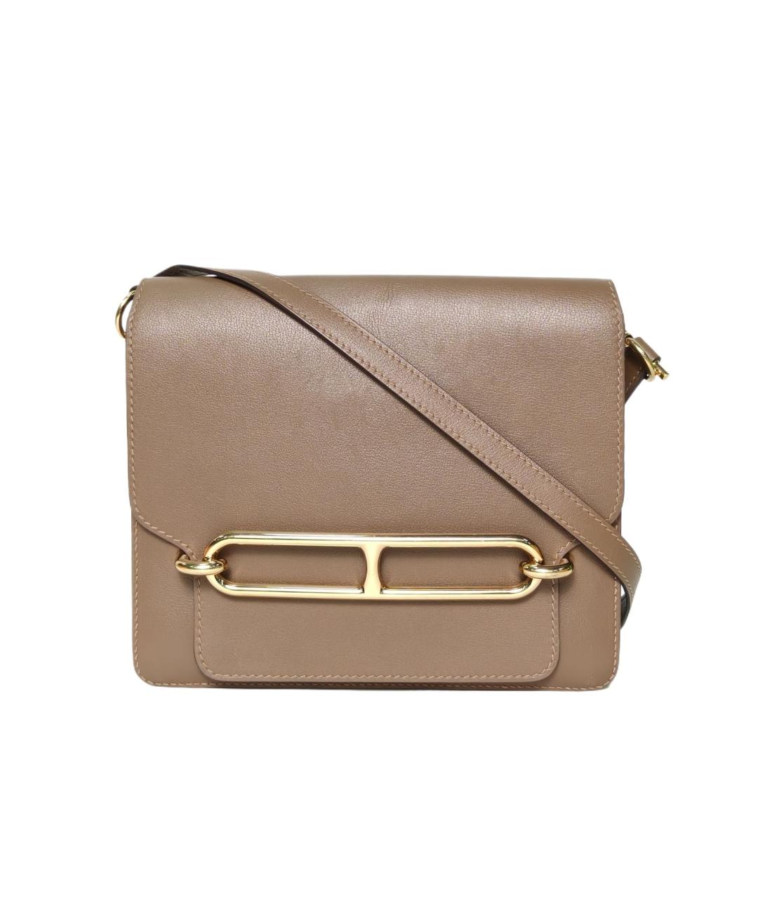 HERMES Коричневая кожаная сумка через плечо, фото 1