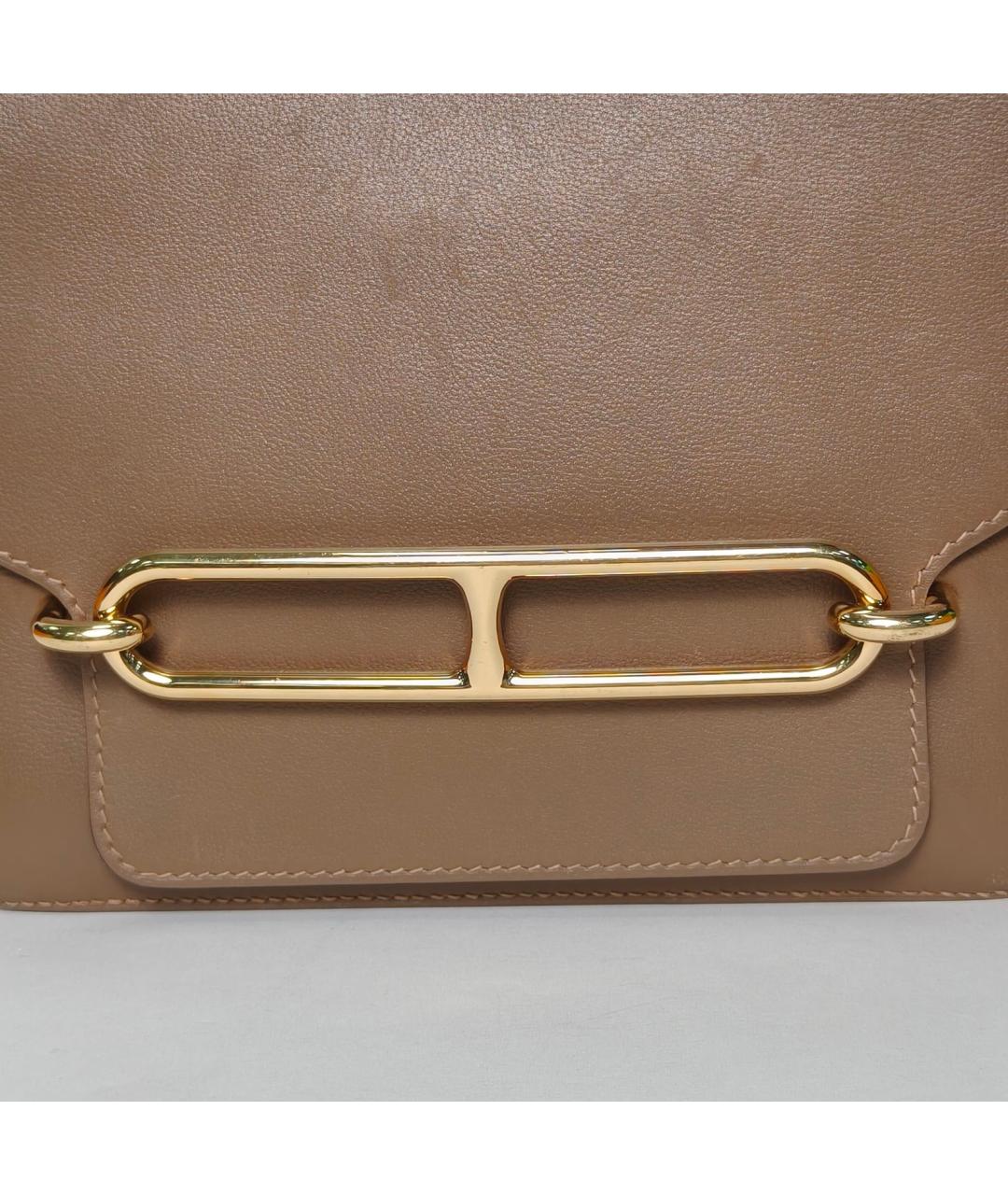 HERMES Коричневая кожаная сумка через плечо, фото 7