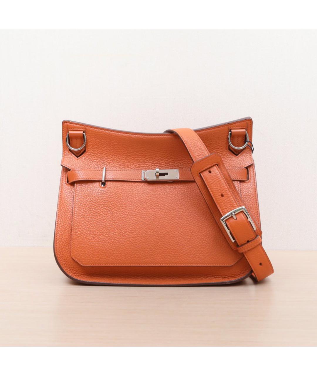 HERMES Оранжевая кожаная сумка через плечо, фото 3