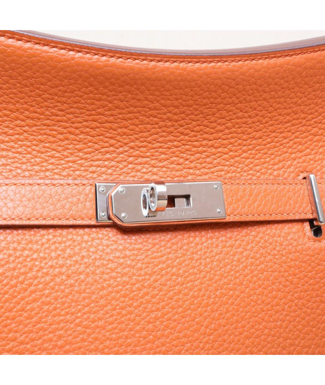 HERMES Оранжевая кожаная сумка через плечо, фото 8