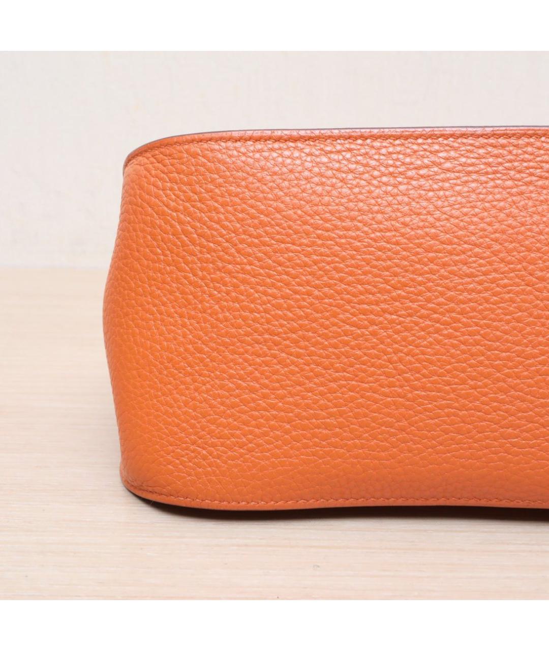HERMES Оранжевая кожаная сумка через плечо, фото 9