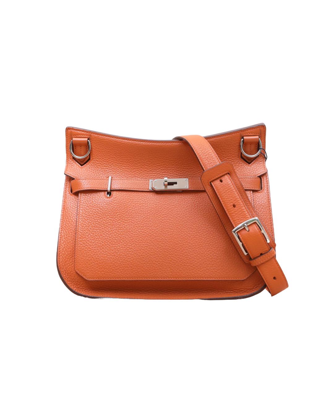 HERMES Оранжевая кожаная сумка через плечо, фото 1