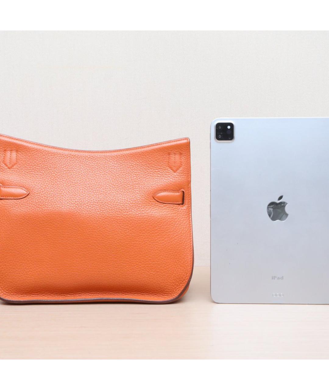 HERMES Оранжевая кожаная сумка через плечо, фото 7