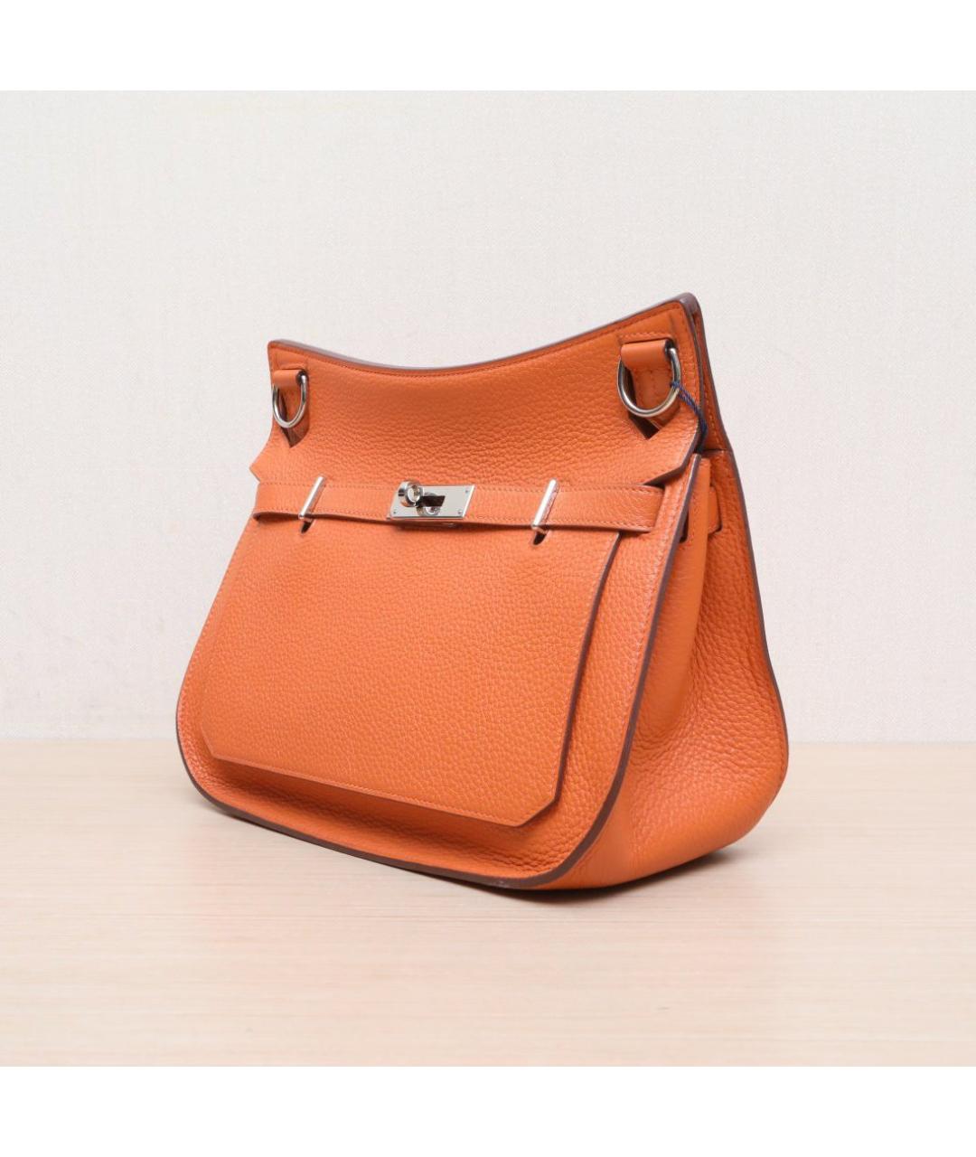 HERMES Оранжевая кожаная сумка через плечо, фото 4