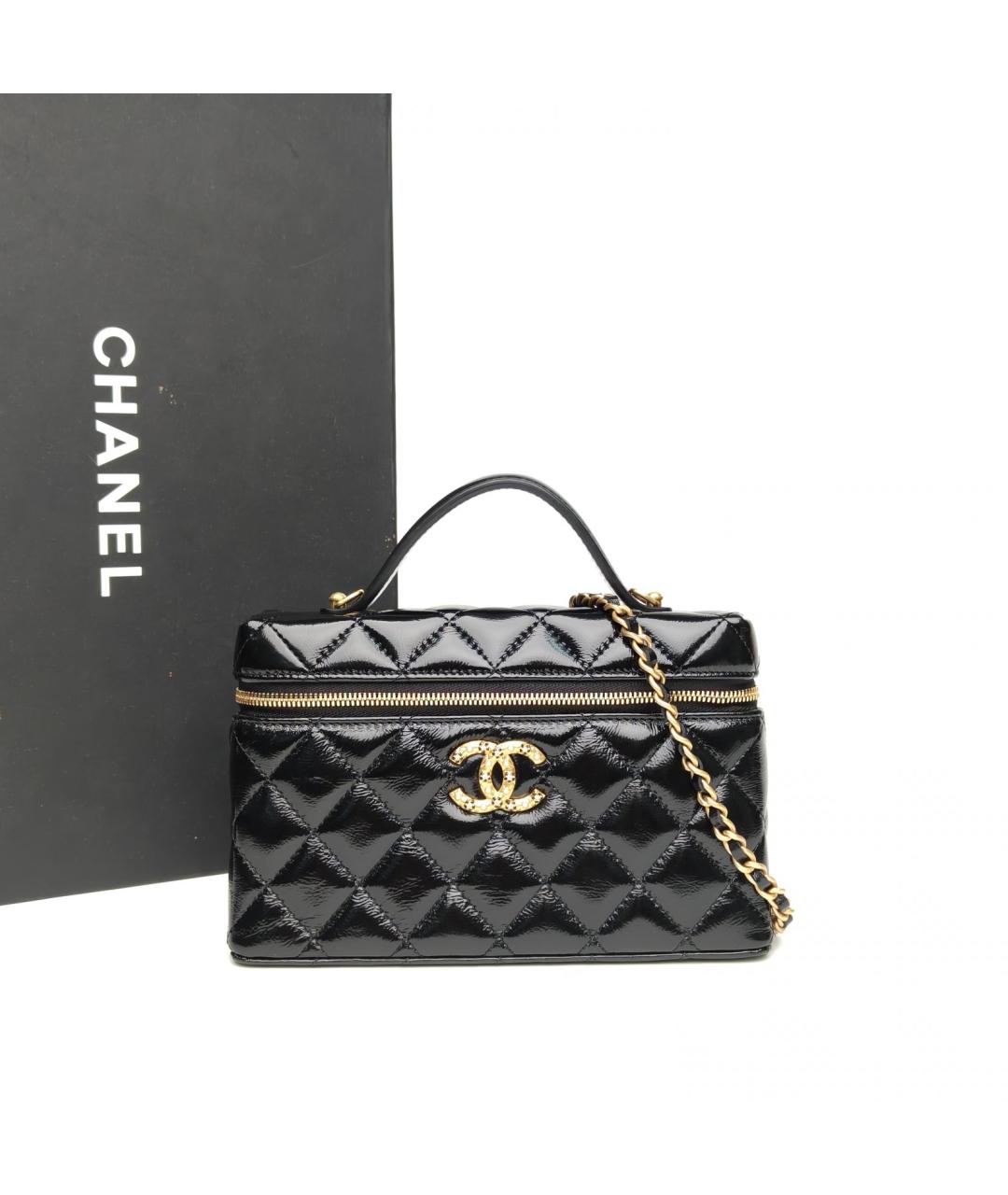 CHANEL Черная кожаная сумка через плечо, фото 9
