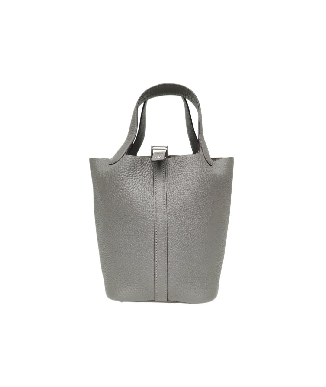 HERMES Серая кожаная сумка через плечо, фото 1