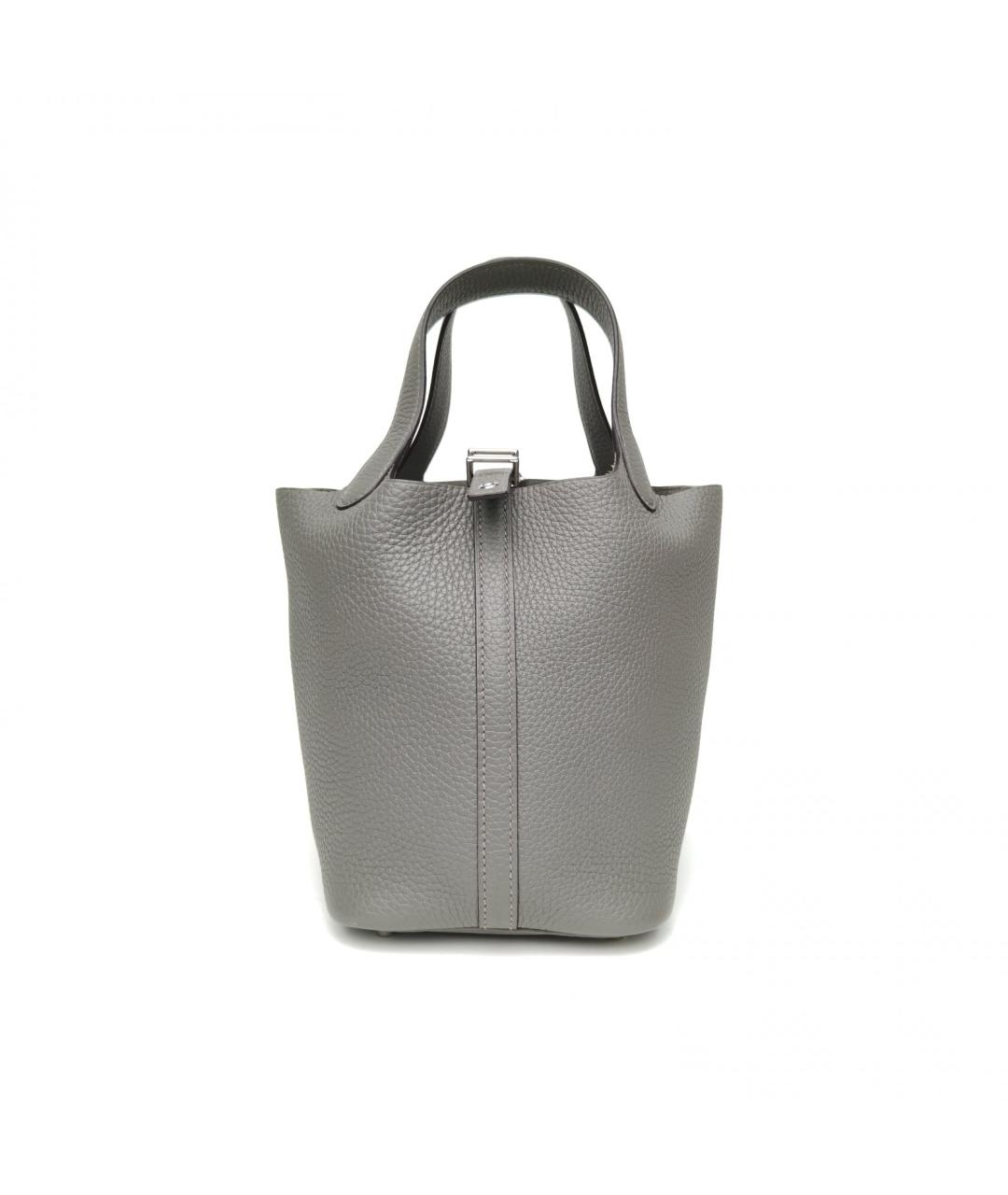 HERMES Серая кожаная сумка через плечо, фото 2