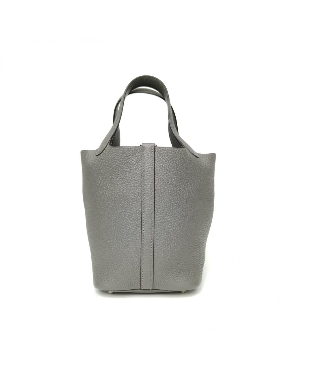 HERMES Серая кожаная сумка через плечо, фото 4