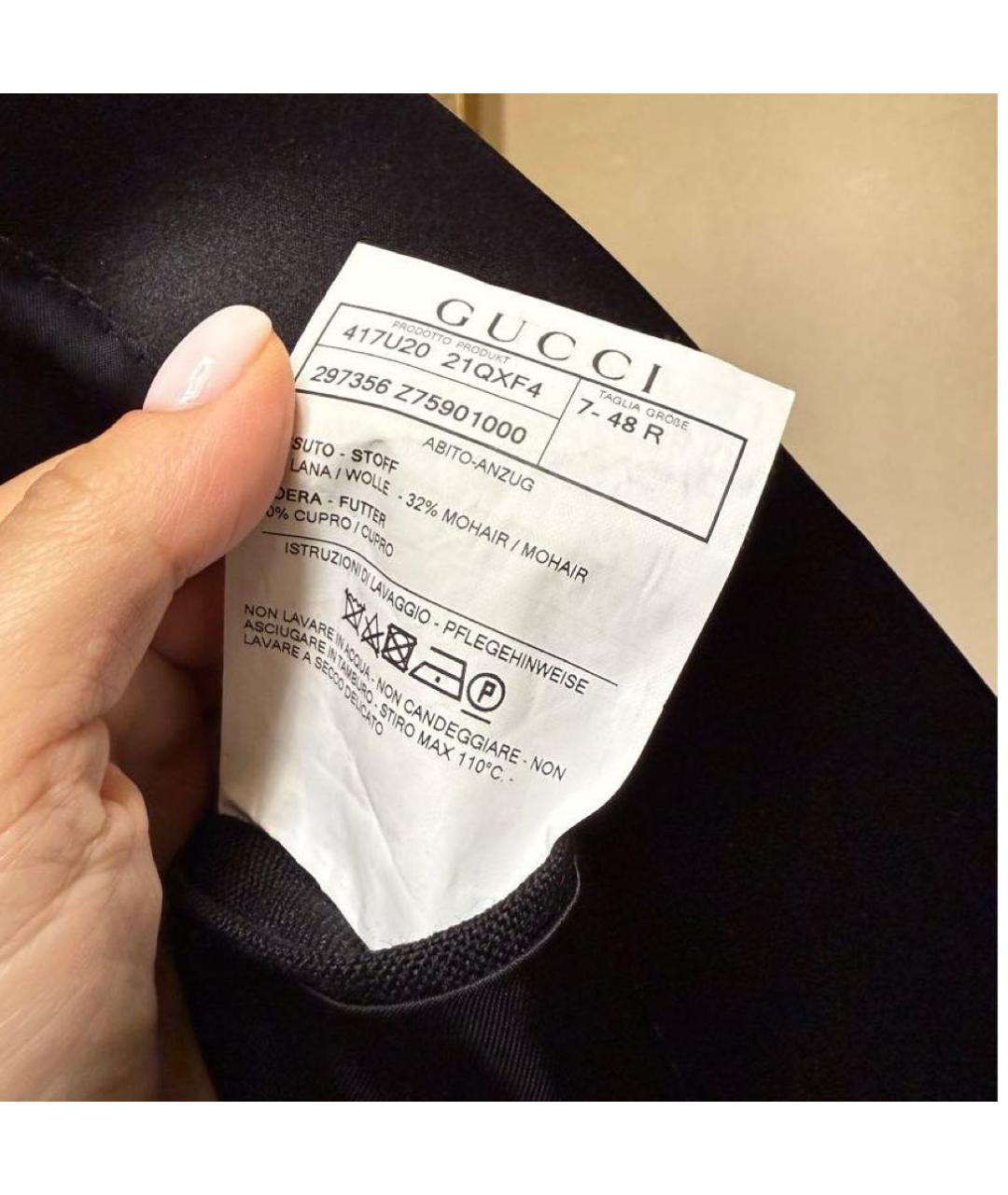 GUCCI Черный шерстяной жакет/пиджак, фото 5