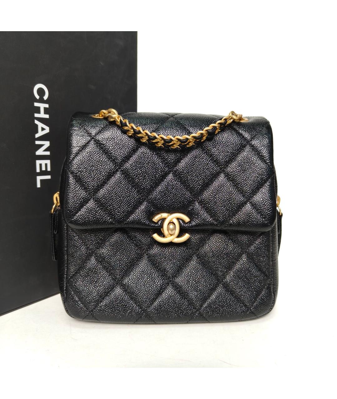 CHANEL Черный кожаный рюкзак, фото 9