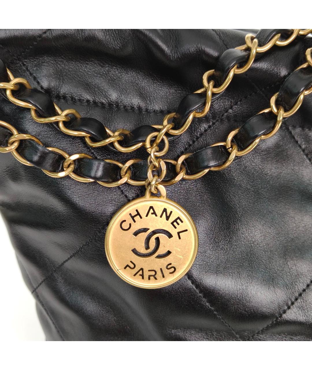 CHANEL Черная кожаная сумка через плечо, фото 8