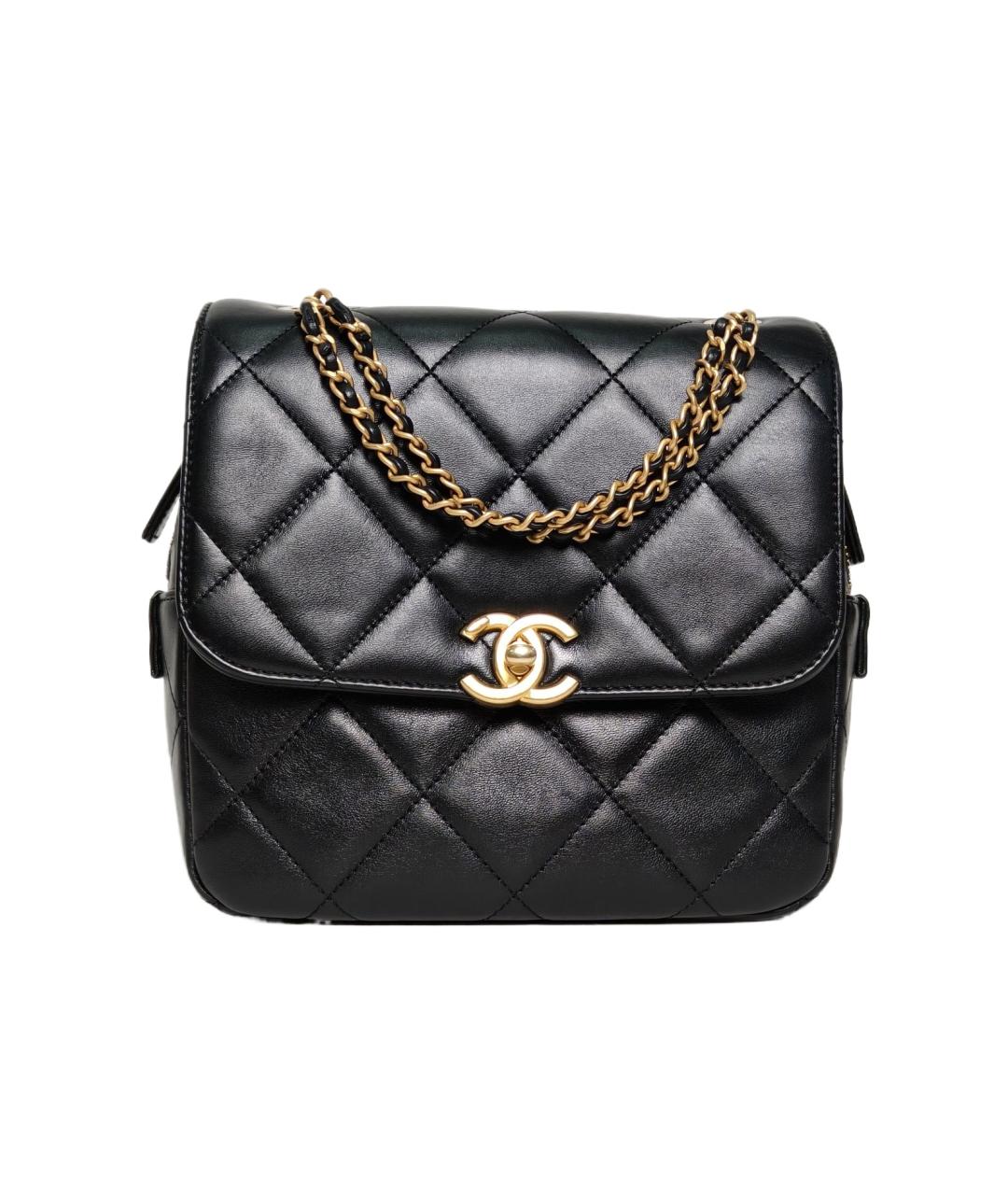 CHANEL Черный кожаный рюкзак, фото 1