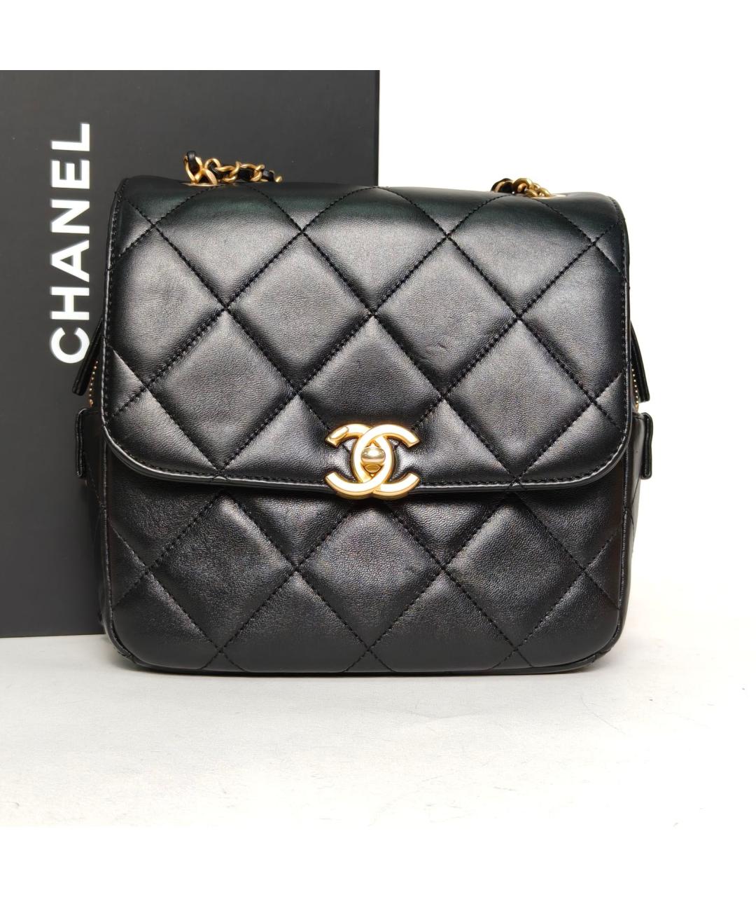 CHANEL Черный кожаный рюкзак, фото 7