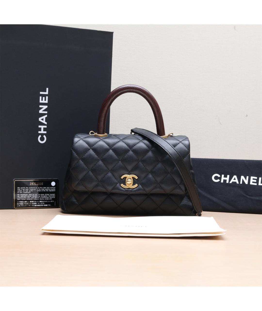 CHANEL Черная кожаная сумка через плечо, фото 2