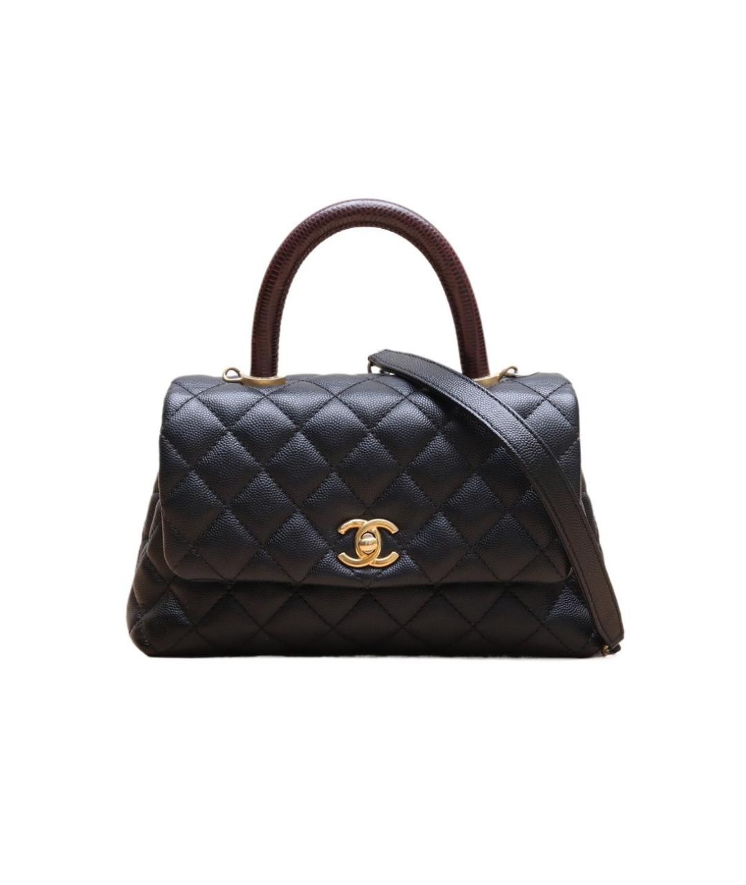 CHANEL Черная кожаная сумка через плечо, фото 1