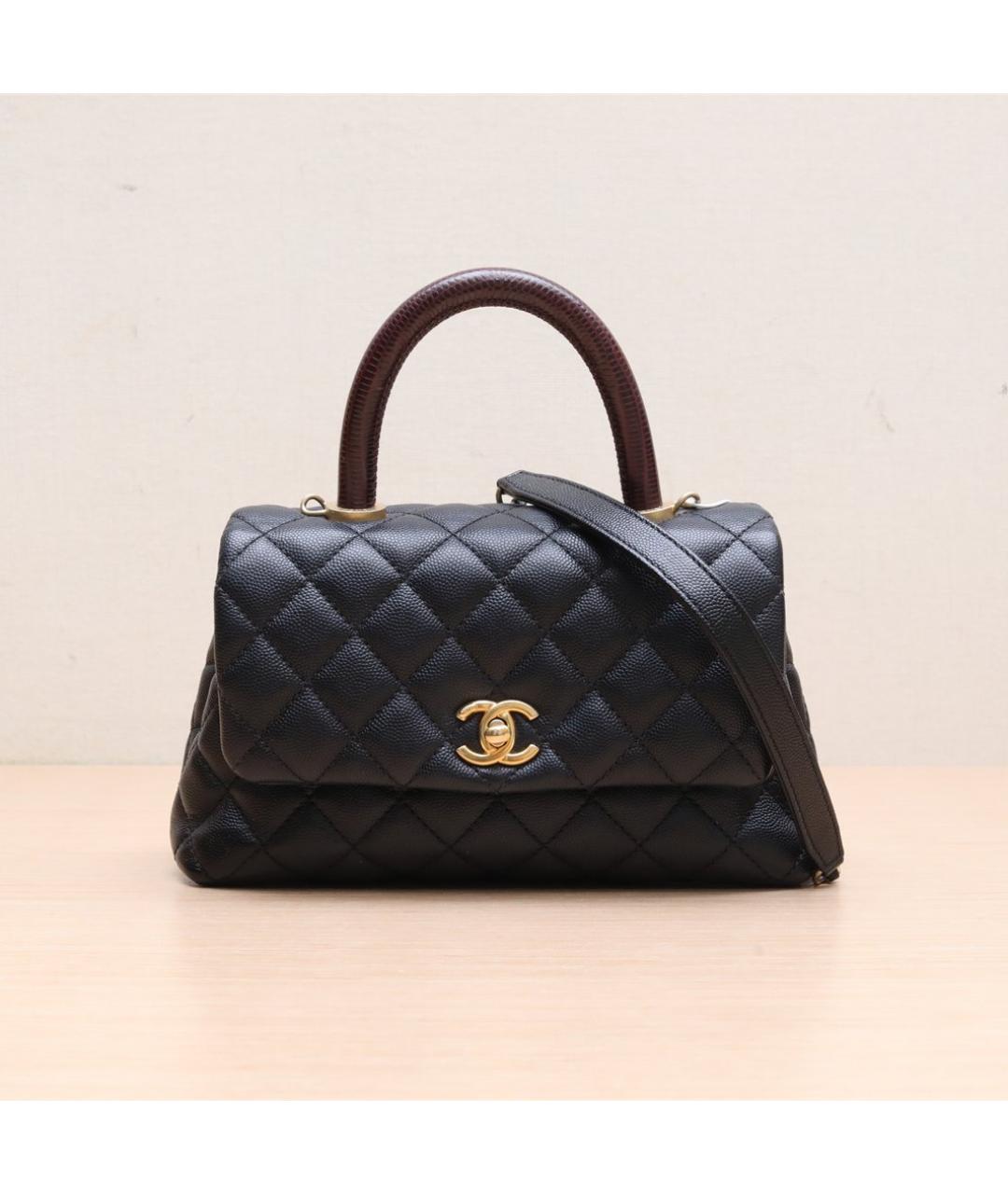 CHANEL Черная кожаная сумка через плечо, фото 3