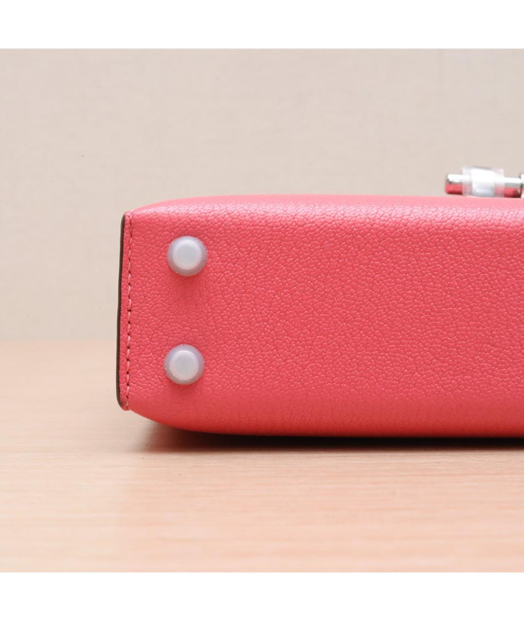 HERMES Розовая кожаная сумка через плечо, фото 5