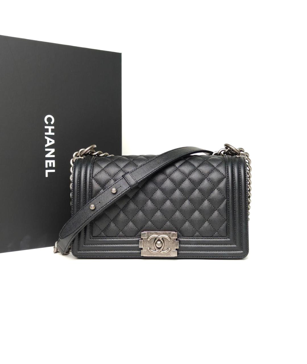 CHANEL Черная кожаная сумка через плечо, фото 9