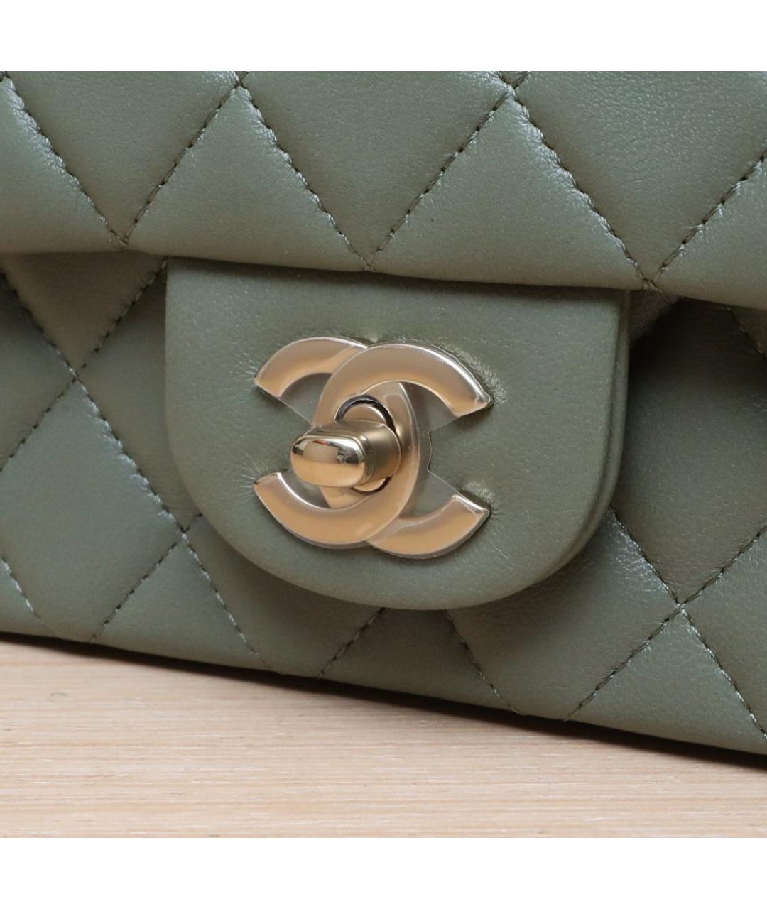 CHANEL Зеленая кожаная сумка через плечо, фото 8