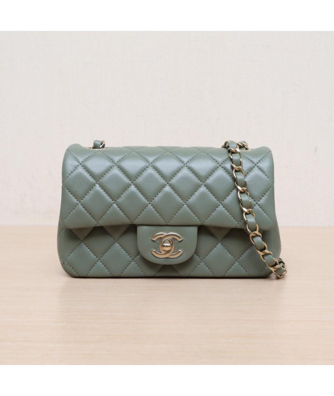 CHANEL Зеленая кожаная сумка через плечо, фото 3