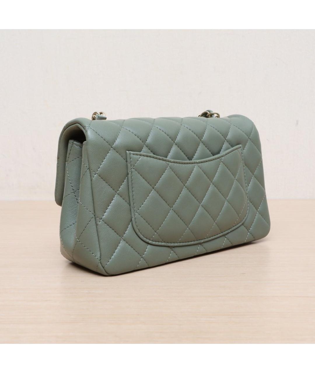 CHANEL Зеленая кожаная сумка через плечо, фото 6