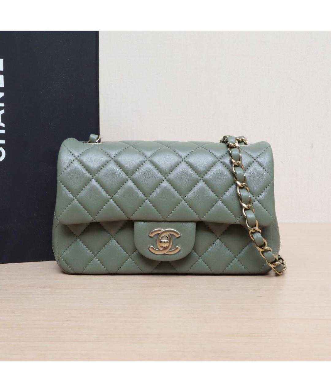 CHANEL Зеленая кожаная сумка через плечо, фото 2