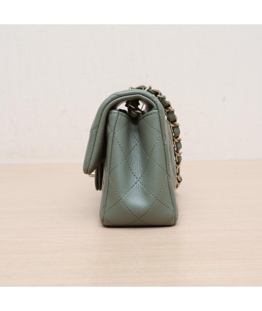 CHANEL Зеленая кожаная сумка через плечо, фото 5
