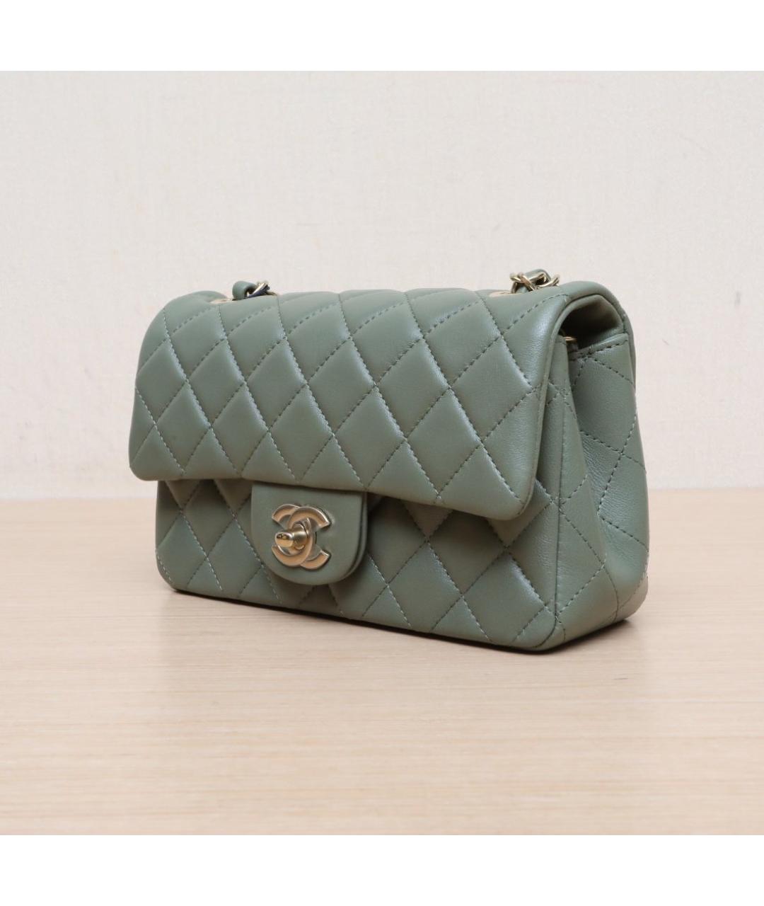 CHANEL Зеленая кожаная сумка через плечо, фото 4