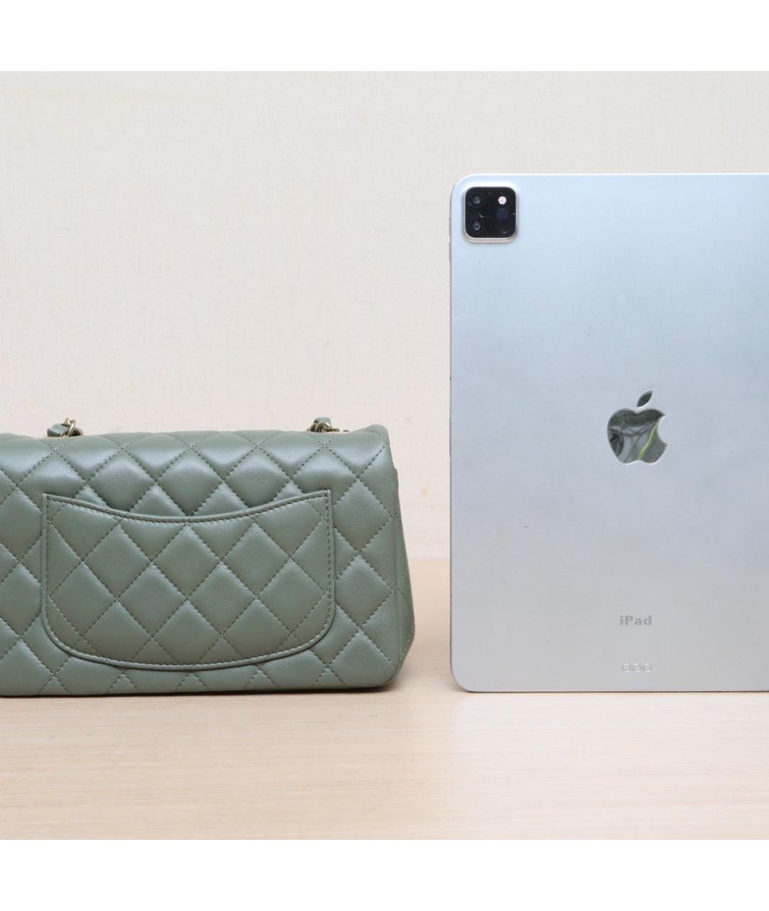 CHANEL Зеленая кожаная сумка через плечо, фото 7