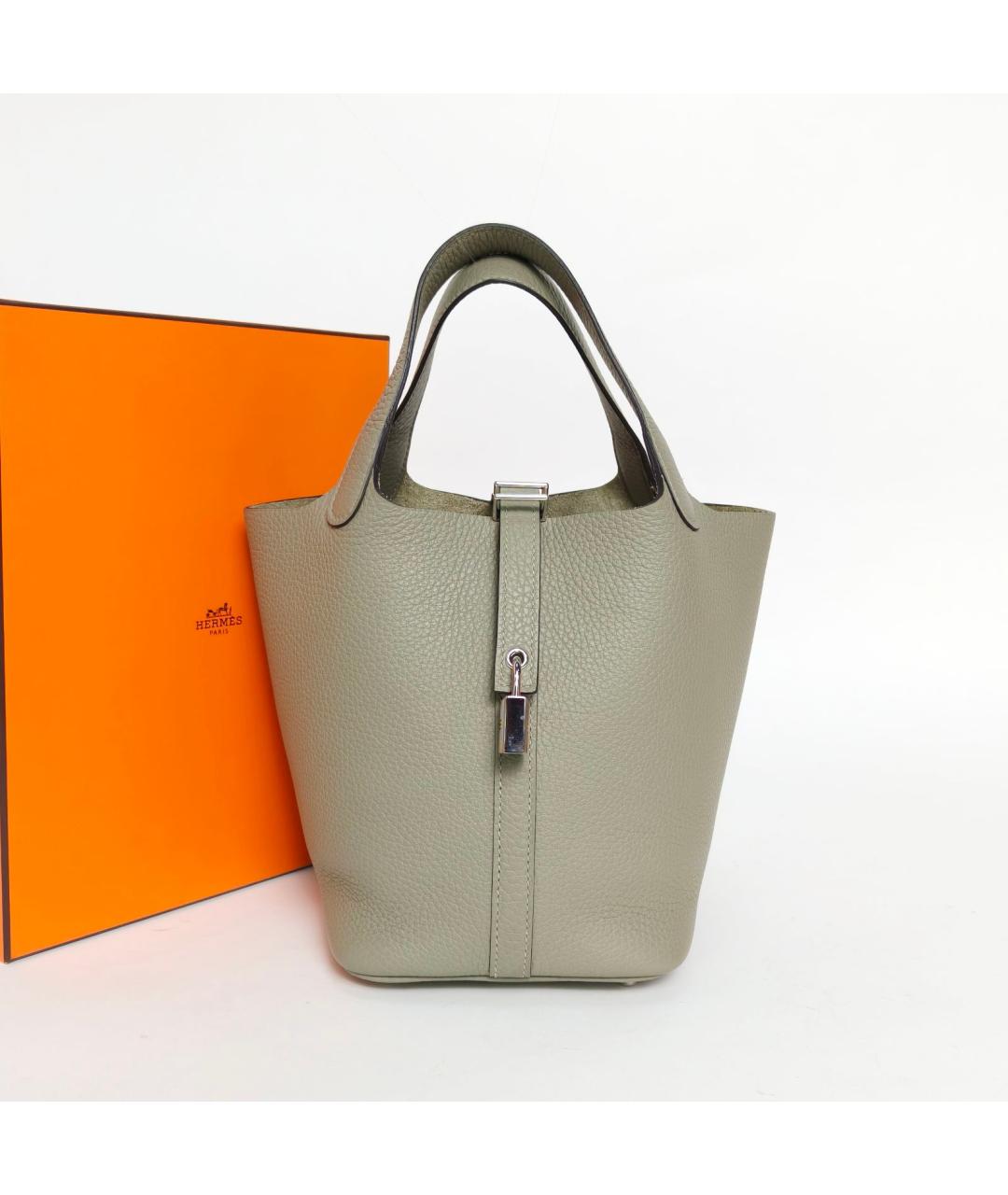 HERMES Зеленая кожаная сумка через плечо, фото 9