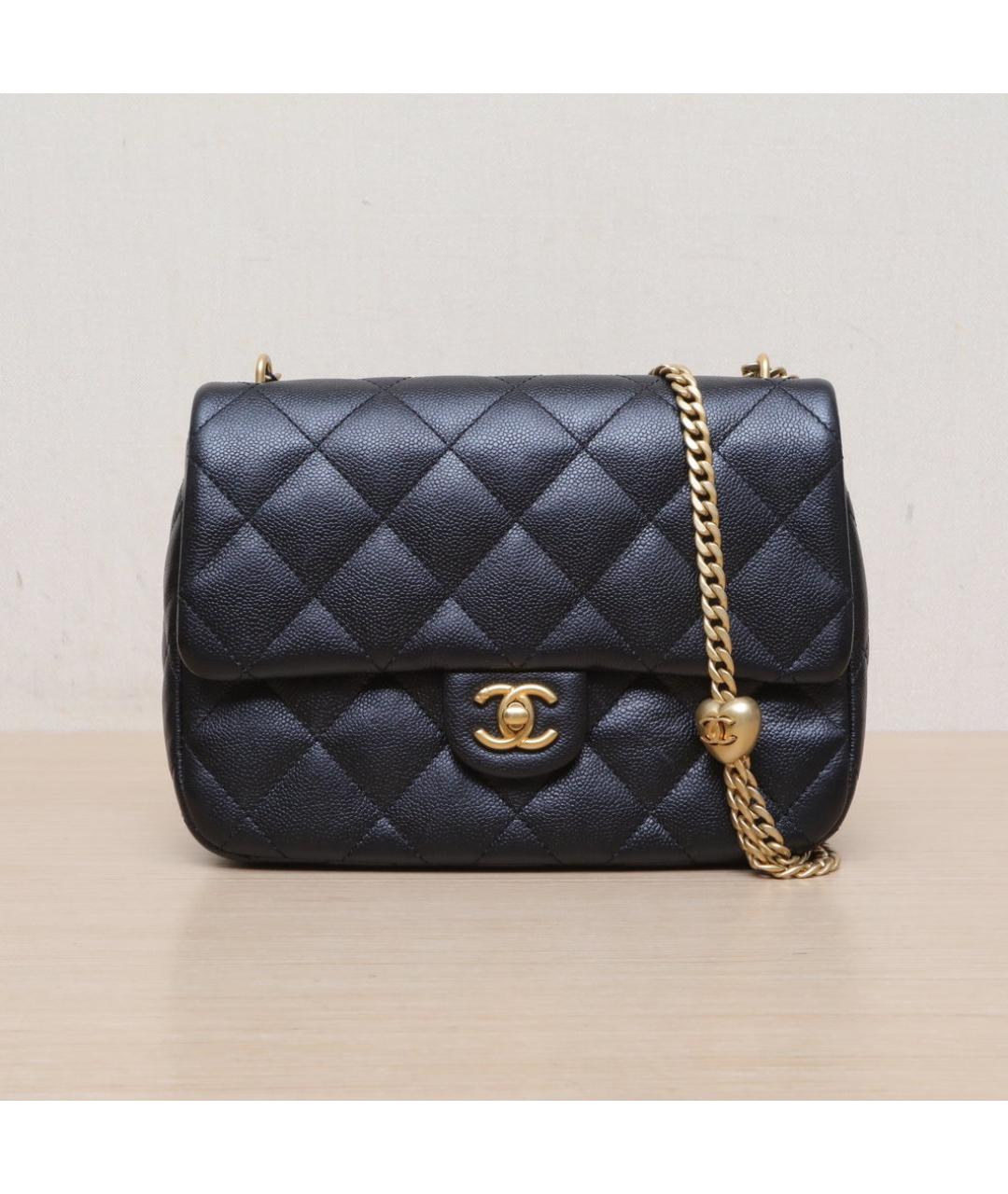 CHANEL Черная кожаная сумка через плечо, фото 3