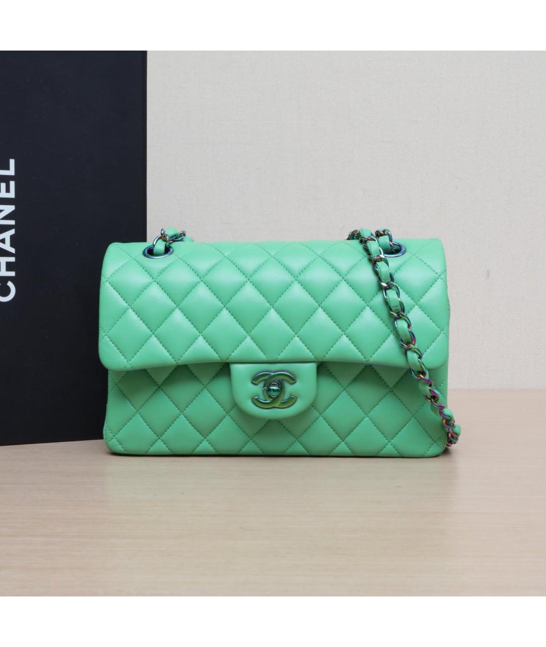 CHANEL Зеленая кожаная сумка через плечо, фото 2