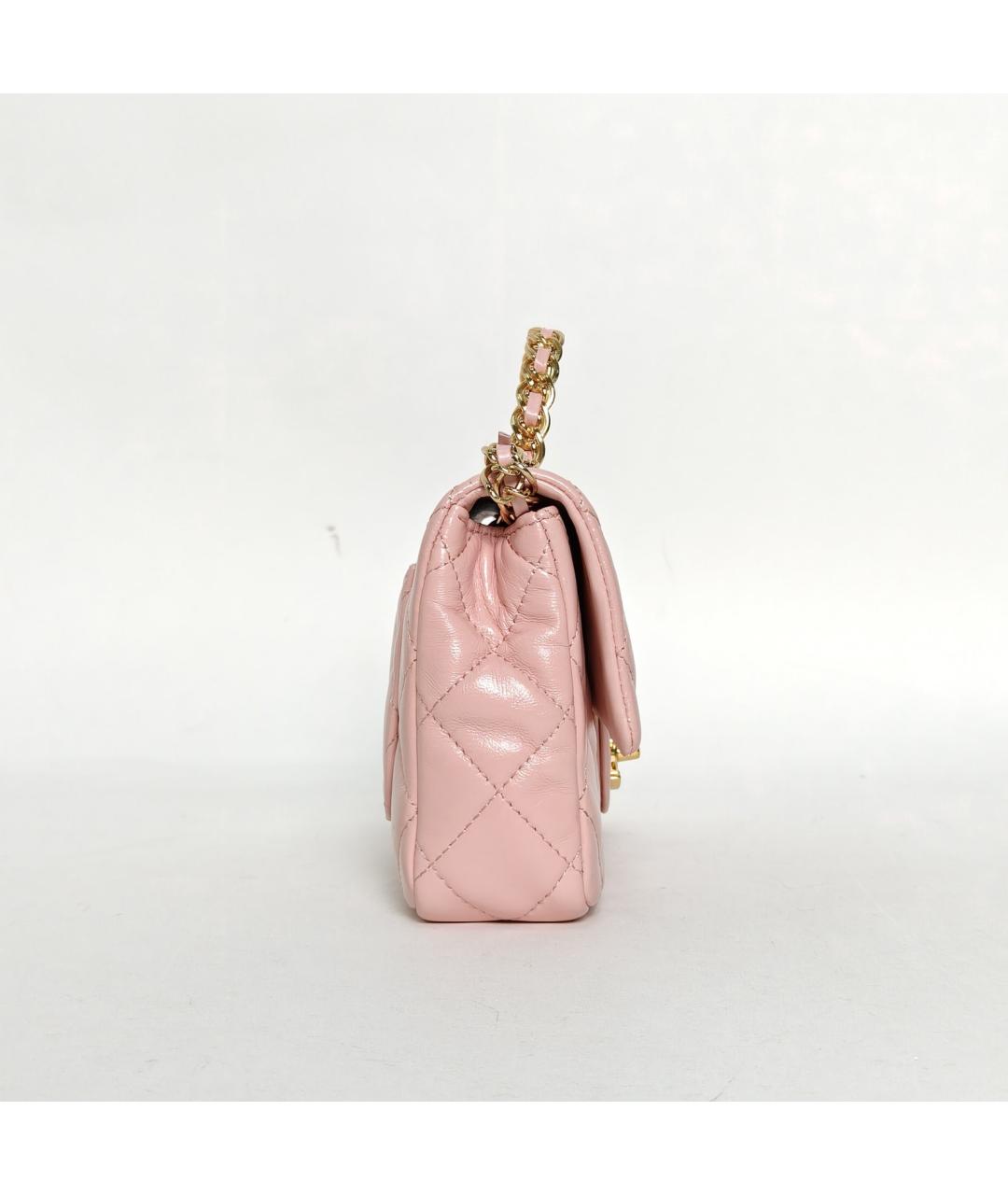 CHANEL Розовая кожаная сумка через плечо, фото 3