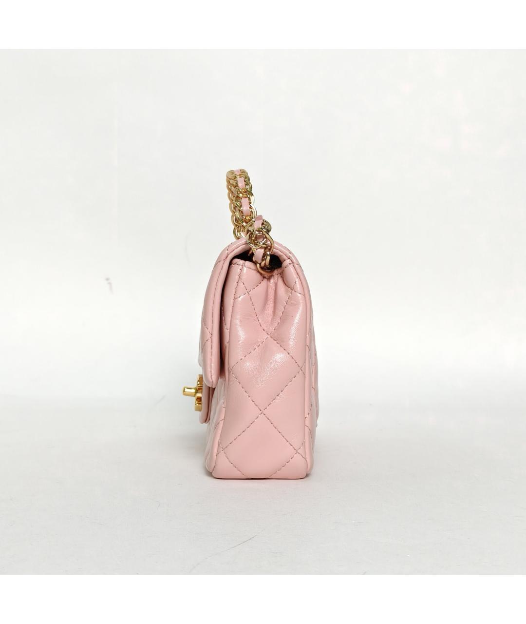 CHANEL Розовая кожаная сумка через плечо, фото 5