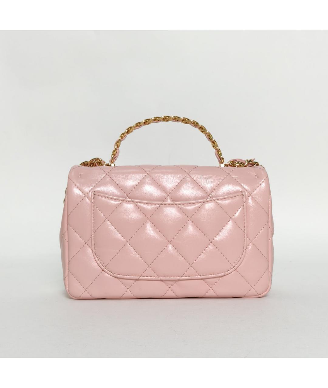 CHANEL Розовая кожаная сумка через плечо, фото 4