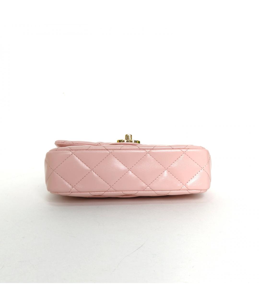 CHANEL Розовая кожаная сумка через плечо, фото 6