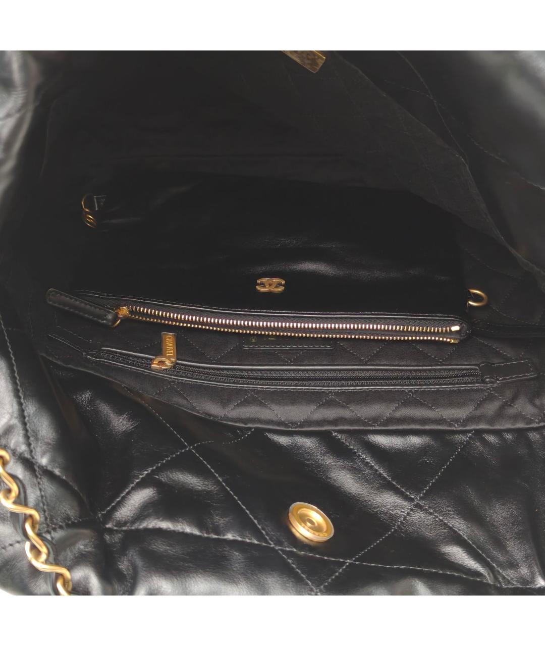 CHANEL Черная кожаная сумка через плечо, фото 8