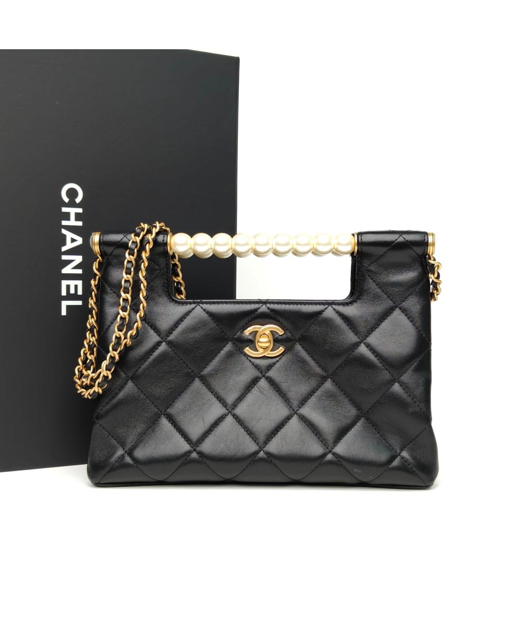 CHANEL Черная кожаная сумка через плечо, фото 9